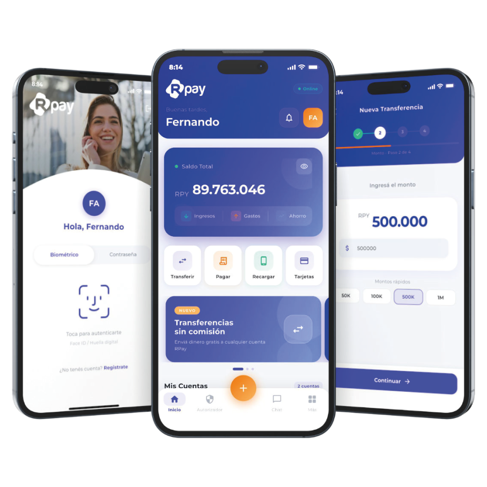 RPay App - Pantallas principales